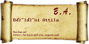 Bölöni Attila névjegykártya