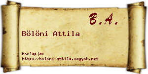 Bölöni Attila névjegykártya